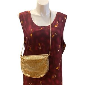 Pèlle Italia Gold Mesh Evening Purse/Bag With Snake Chain, Excellent Condition!